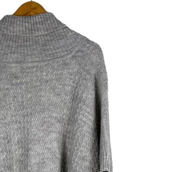 Bianca B Alpaca Mohair‎ Wool Blend Grey Cable Knit Poncho Size S/M NEW - Picture 11 of 13